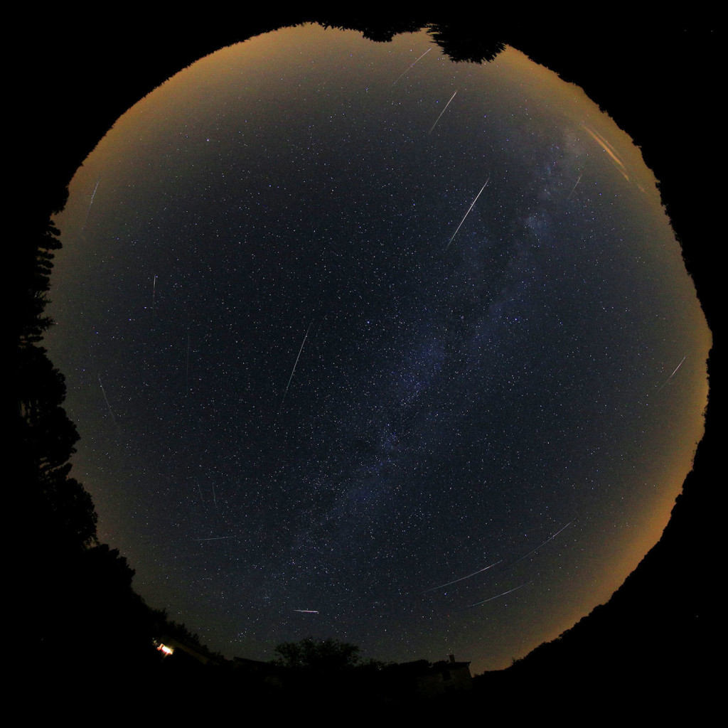 Figure 1 – Composition of all Perseids captured on August 12, 2015 between 21:00 and 00:00 UT.