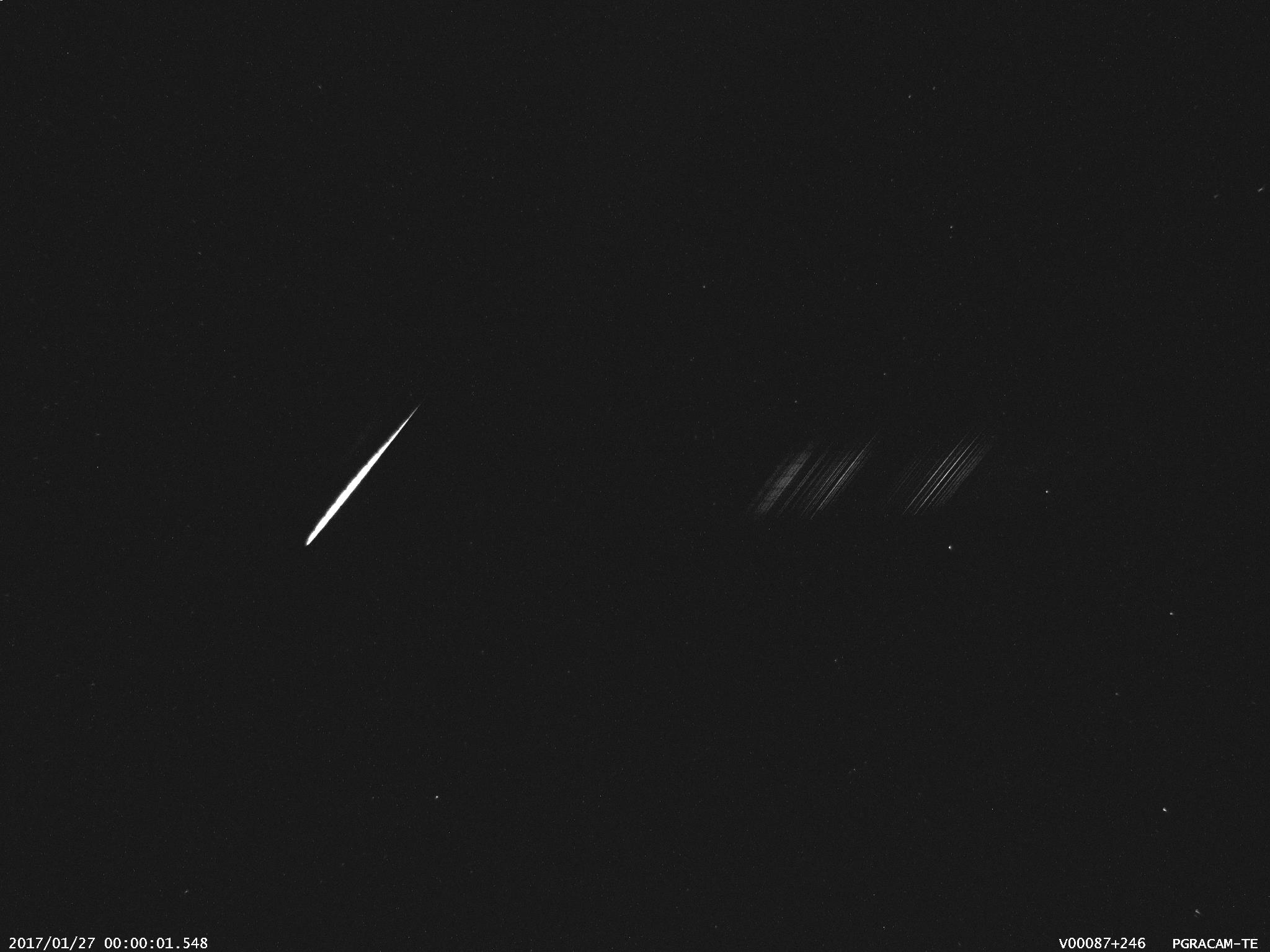 Fig. 13: Spectrum of bright meteor 20170127_000001, PGRACAM-TE spectrograph. Author: Valašské Meziříčí Observatory