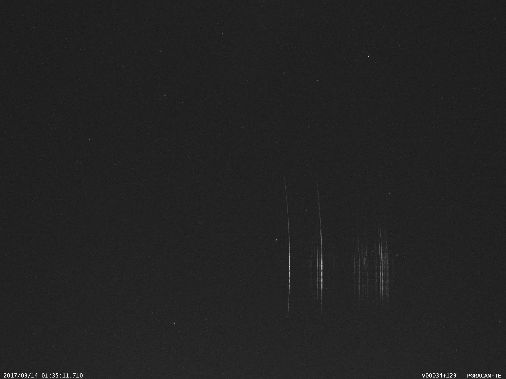 Fig. 14: Spectrum of bright meteor 20170314_013511, PGRACAM-TE spectrograph. Author: Valašské Meziříčí Observatory