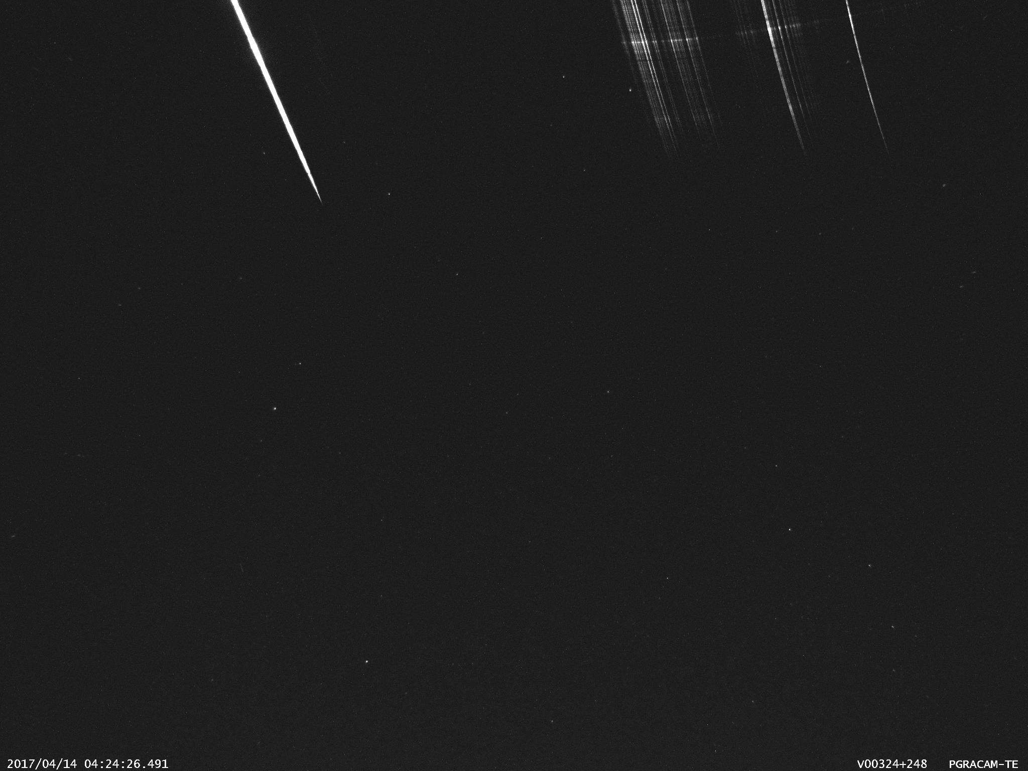 Fig. 15: Spectrum of bright meteor 20170414_042426, PGRACAM-TE spectrograph. Author: Valašské Meziříčí Observatory