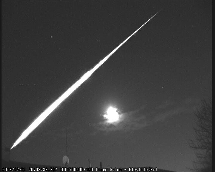 Fireball February 21, 20h09m UT over North Eastern France